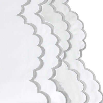 Double Scallop Embroidered Percale Pillowcase Pair
