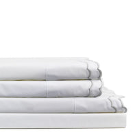 Double Scallop Embroidered Percale Sheet Set