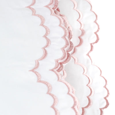 Double Scallop Embroidered Percale Pillowcase Pair