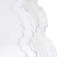 Double Scallop Embroidered Percale Pillowcase Pair