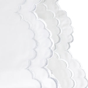 Double Scallop Embroidered Percale Pillowcase Pair