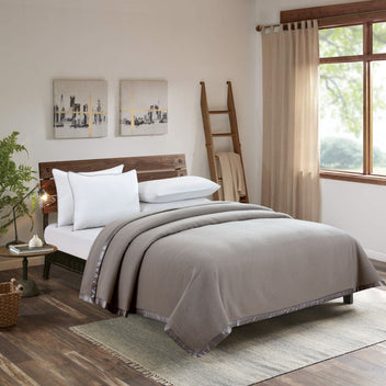 100% Merino Wool Blanket with Satin Border – Laytner's Linen & Home
