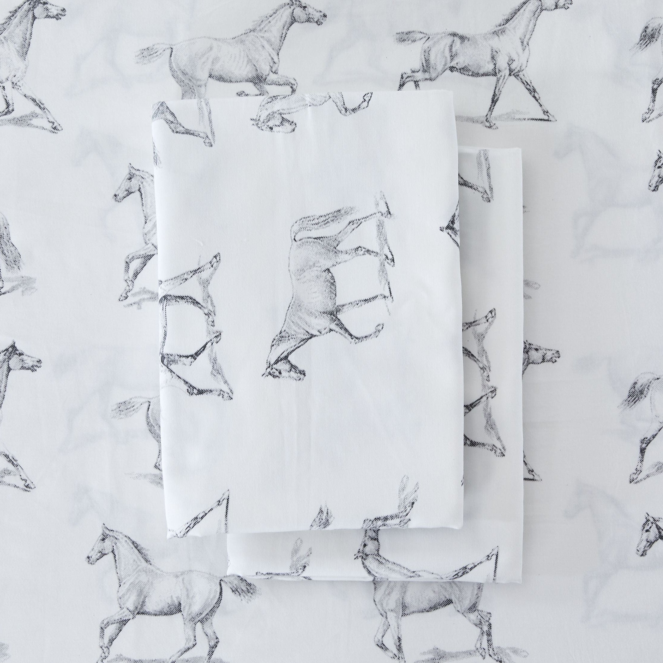 Horse Print Twin Bed Sheets, Set Sheets Horse