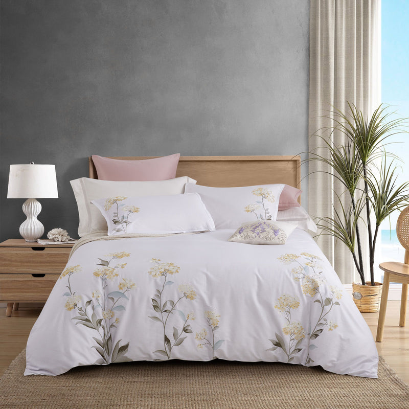 Hydrangea 100% Cotton Embroidered Duvet Set