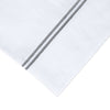 100% Linen Embroidered Two Stripe Pillowcase Pair