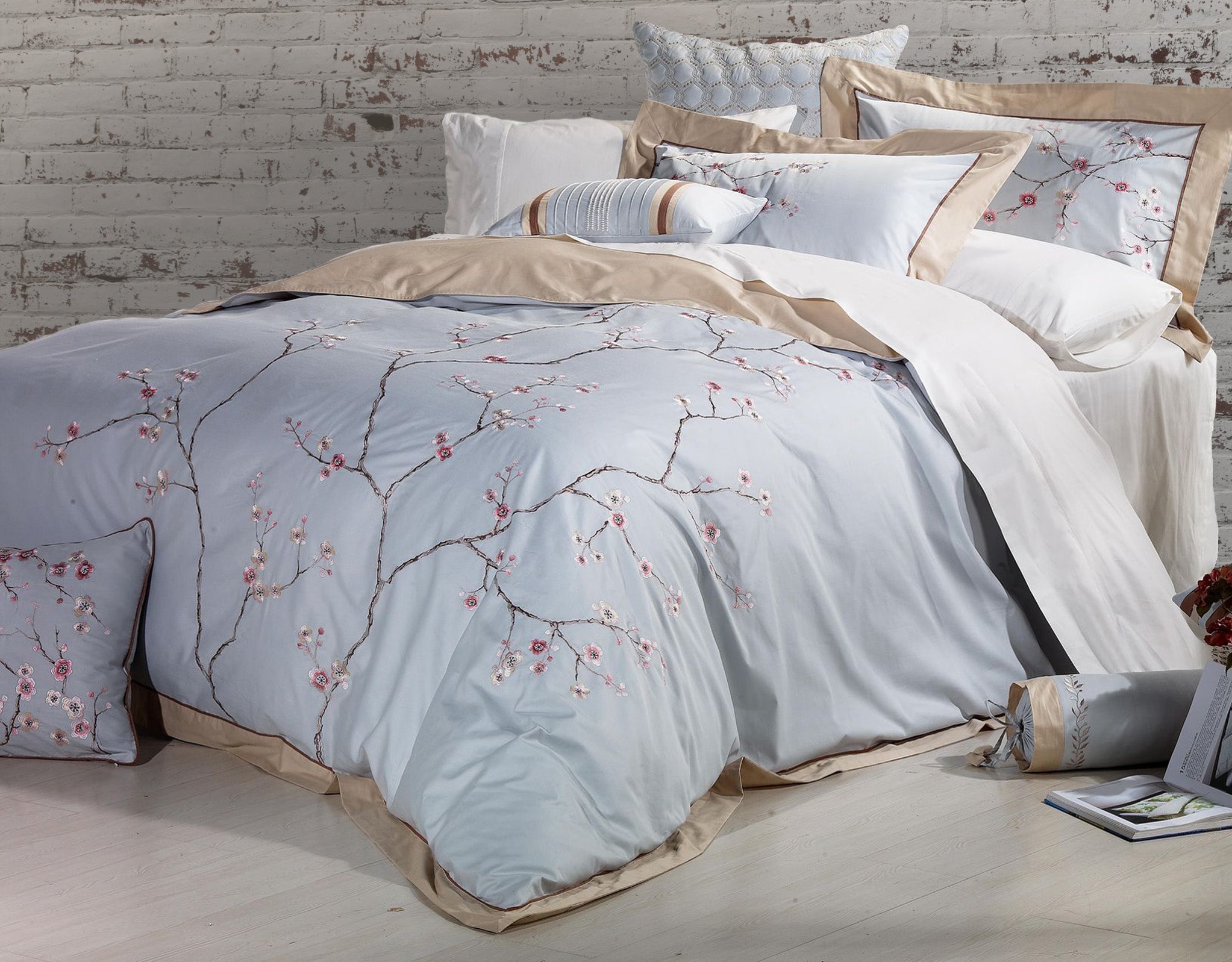Sakura 100% Cotton Embroidered Duvet Set – Laytner's Linen & Home