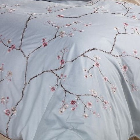 Sakura 100% Cotton Embroidered Duvet Set