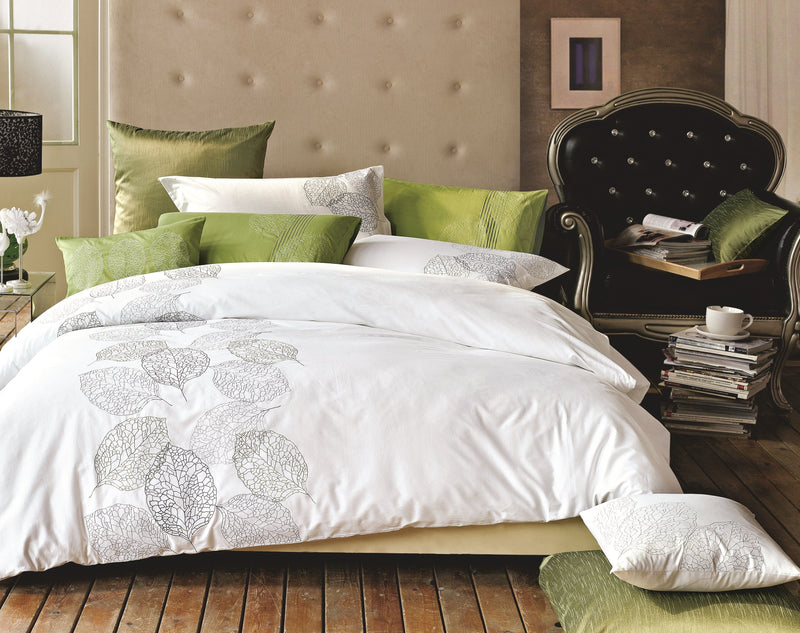 Turning Leaf Embroidered Duvet Set