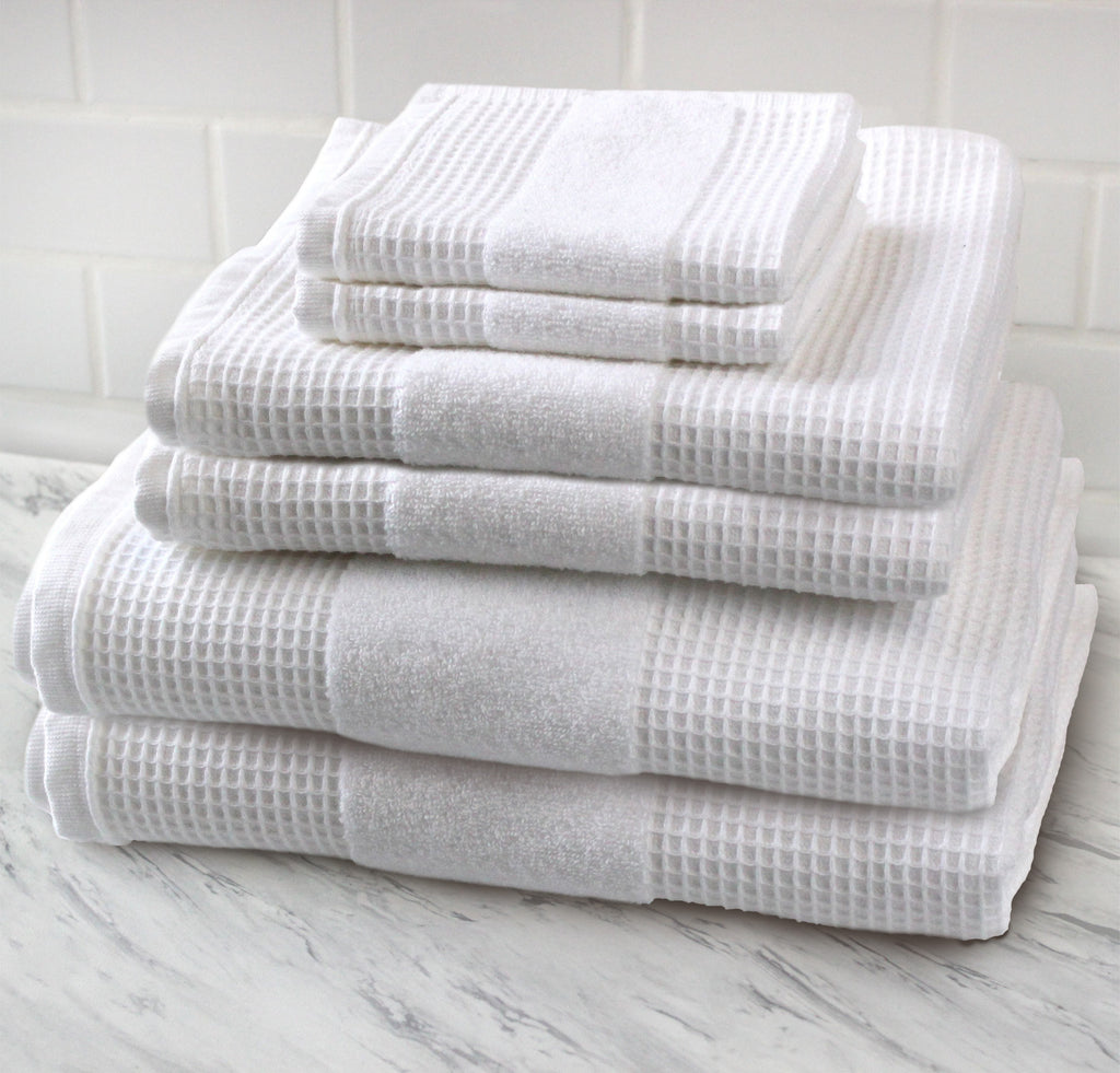 100% Turkish Cotton Waffle Terry 6 Piece Towel Set