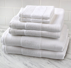 100% Turkish Cotton Waffle Terry 6 Piece Towel Set